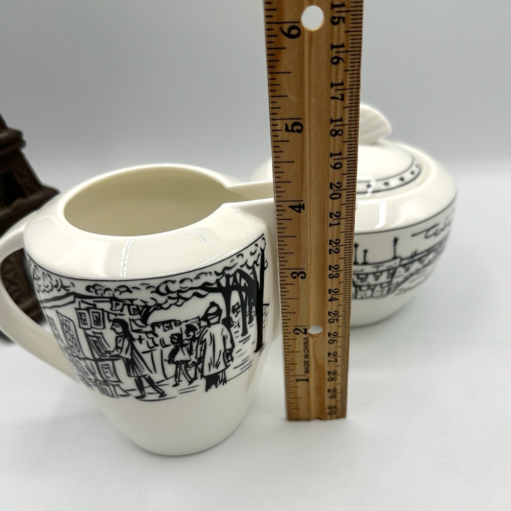 🕶️ HP! Mikasa Paris France Creamer and Sugar. Parisian Scenes - Picture 9 of 15